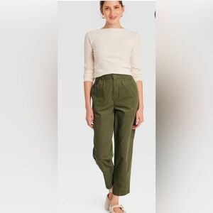 High-Waisted Olive Green Trousers with Straight Leg . Universe Threads TARGET